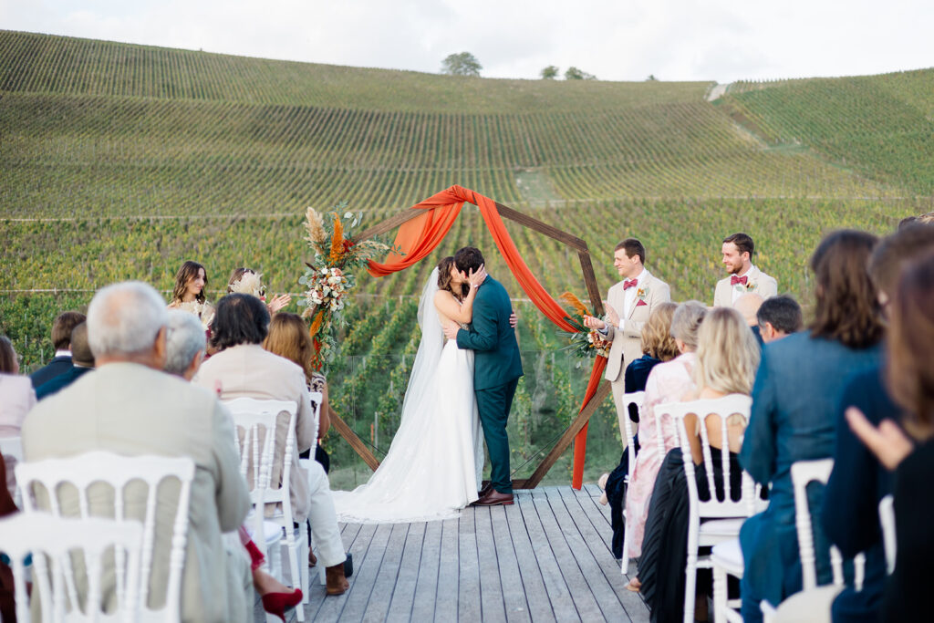 elopement in champagne vineyards